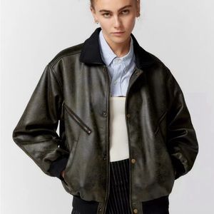 Urban Outfitters Faux distressed leather jacket.